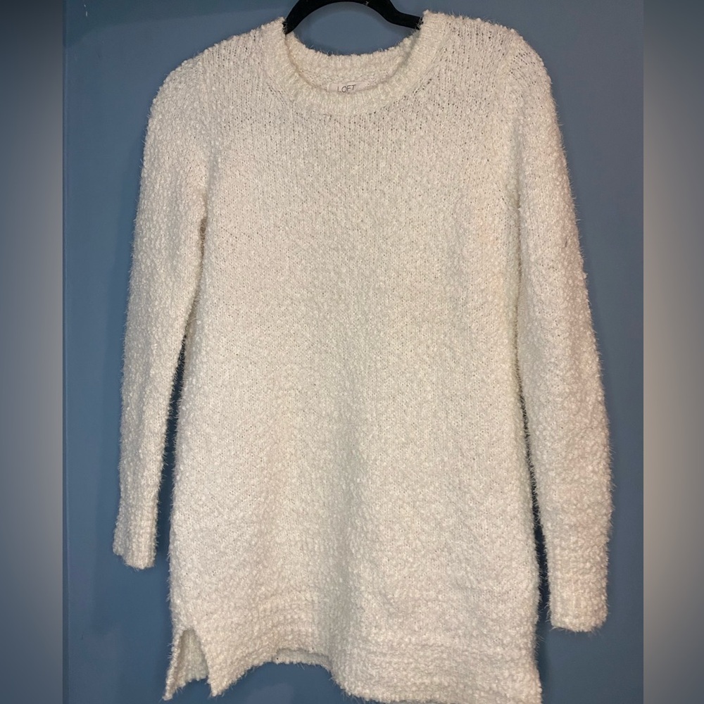 LOFT Outlet Women's Cream Boucle Lounge Sweater size small